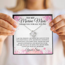 Load image into Gallery viewer, To My Marine Mom Thank You For All You Do Necklace, Proud Marine Mom Necklace, Military Mom Gift
