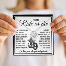 Load image into Gallery viewer, To My Ride or Die I Love You Always and Forever Necklace, Love Knot Necklace, To My Wife Biker Necklace
