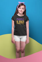 Load image into Gallery viewer, Purple &amp; Gold Vibes Only Shirt, Team Colors Shirt, College Sports Fan Shirt, Game Day Group Shirt

