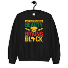 Load image into Gallery viewer, Doctor Of Education Beauty Brains Black Shirt, Doctorate Graduation Shirt, EdD Dissertation Shirt
