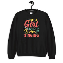 Load image into Gallery viewer, Just A Girl Who Loves Singing Shirt, Singer Girl Shirt, Music Lover Shirt, Female Singer Shirt
