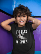 Load image into Gallery viewer, If It Flies It Spies Shirt, Camera Bird Shirt, Birds Watcher Shirt, Pigeon Anatomy Shirt, Spy Bird Shirt
