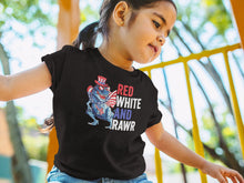 Load image into Gallery viewer, Red White And Rawr Shirt, 4th Of July Dinosaur Shirt, Kids Patriotic Shirt, USA Freedom Shirt
