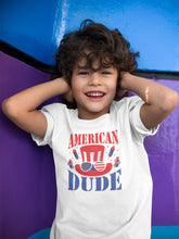 Load image into Gallery viewer, American Dude Toddler Shirt, 4th Of July Shirt For Kids, 4th Of July Shirt, Memorial Day Shirt
