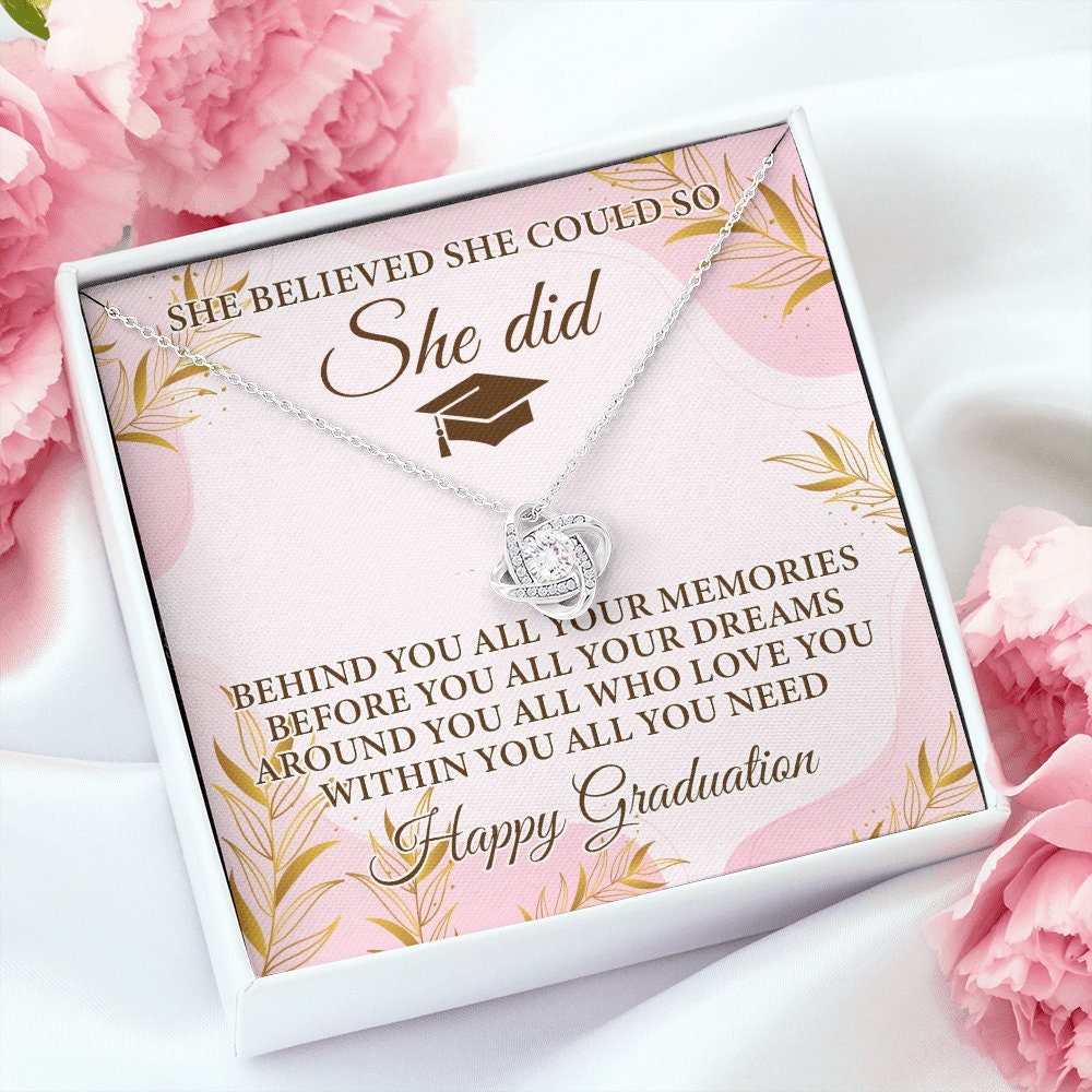 She Believed She Could So She Did Necklace, Accomplishment Women Retirement, Feminist Necklace
