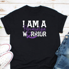 Load image into Gallery viewer, I Am A Fibromyalgia Warrior Shirt, Invisible Illness Shirt, Fibro Purple Ribbon Shirt, Chronic Fatigue Shirt

