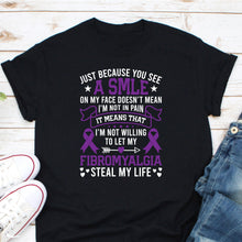 Load image into Gallery viewer, Fibromyalgia Shirt, Fibromyalgia Pain Awareness Shirt, Purple Ribbon Shirt, Fibromyalgia Warrior Shirt
