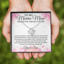 Load image into Gallery viewer, To My Marine Mom Thank You For All You Do Necklace, Proud Marine Mom Necklace, Military Mom Gift
