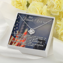 Load image into Gallery viewer, To A Female Veteran Necklace, Female Veteran Gift, Retirement Army Present, To Female Soldier
