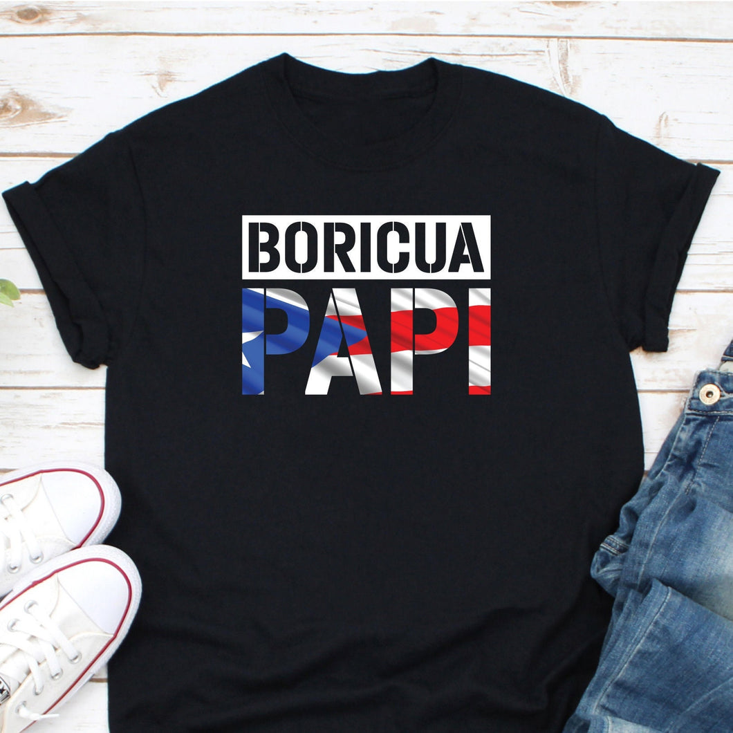 Boricua Papi Shirt, Papi Puerto Rico Flag Shirt, Puerto Rican Roots Shirt, PR Pride Shirt, I'm Boricua Shirt