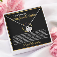 Load image into Gallery viewer, To My Badass Boyfriend&#39;s Mom Personalised Necklace, Silver Necklace Gift, Future Mother In Law Gift
