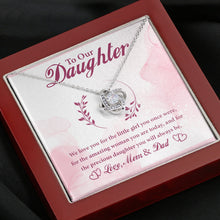 Load image into Gallery viewer, To Our Daughter Necklace, Daughter Gift, Love Knot Necklace, Necklace From Parents
