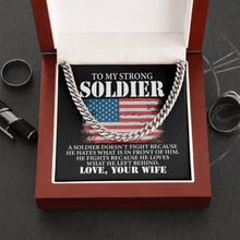 Load image into Gallery viewer, To My Strong Soldier Love, Your Wife Necklace, For Soldier Husband, Military Husband Jewelry
