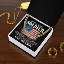 Load image into Gallery viewer, To My Strong Soldier Love, Your Wife Necklace, For Soldier Husband, Military Husband Jewelry
