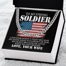Load image into Gallery viewer, To My Strong Soldier Love, Your Wife Necklace, For Soldier Husband, Military Husband Jewelry
