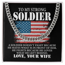 Load image into Gallery viewer, To My Strong Soldier Love, Your Wife Necklace, For Soldier Husband, Military Husband Jewelry
