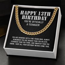 Load image into Gallery viewer, Happy 13th Birthday You&#39;re Officially A Teenager Necklace, 13th Birthday Gift
