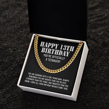 Load image into Gallery viewer, Happy 13th Birthday You&#39;re Officially A Teenager Necklace, 13th Birthday Gift
