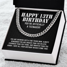 Load image into Gallery viewer, Happy 13th Birthday You&#39;re Officially A Teenager Necklace, 13th Birthday Gift
