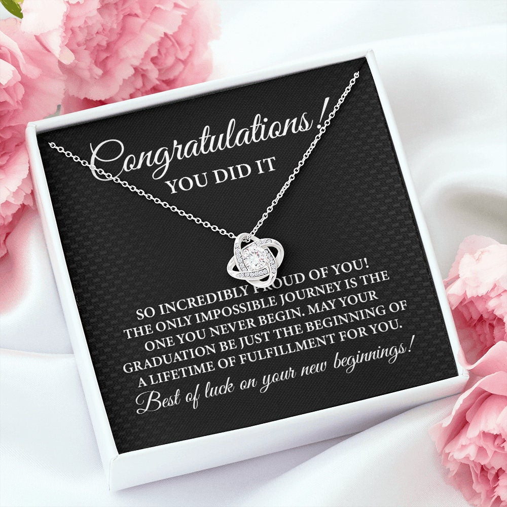 Congratulations You Did It Necklace, Graduation Day Necklace, Graduation Party Gift