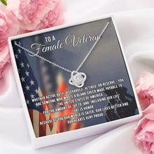 Load image into Gallery viewer, To A Female Veteran Necklace, Female Veteran Gift, Retirement Army Present, To Female Soldier
