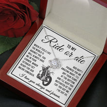 Load image into Gallery viewer, To My Ride or Die I Love You Always and Forever Necklace, Love Knot Necklace, To My Wife Biker Necklace
