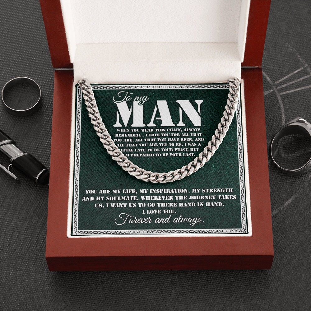 To My Man Necklace, Promise Necklace For Him, Anniversary Gift For Man, To My Boyfriend Necklace