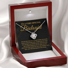 Load image into Gallery viewer, To A Very Special Biologist Necklace, Biologist Appreciation Gift, Biology Professor Shirt
