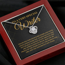 Load image into Gallery viewer, To A Very Special Writer Necklace, Women Writer Necklace Gift, Female Writer Appreciation Gift

