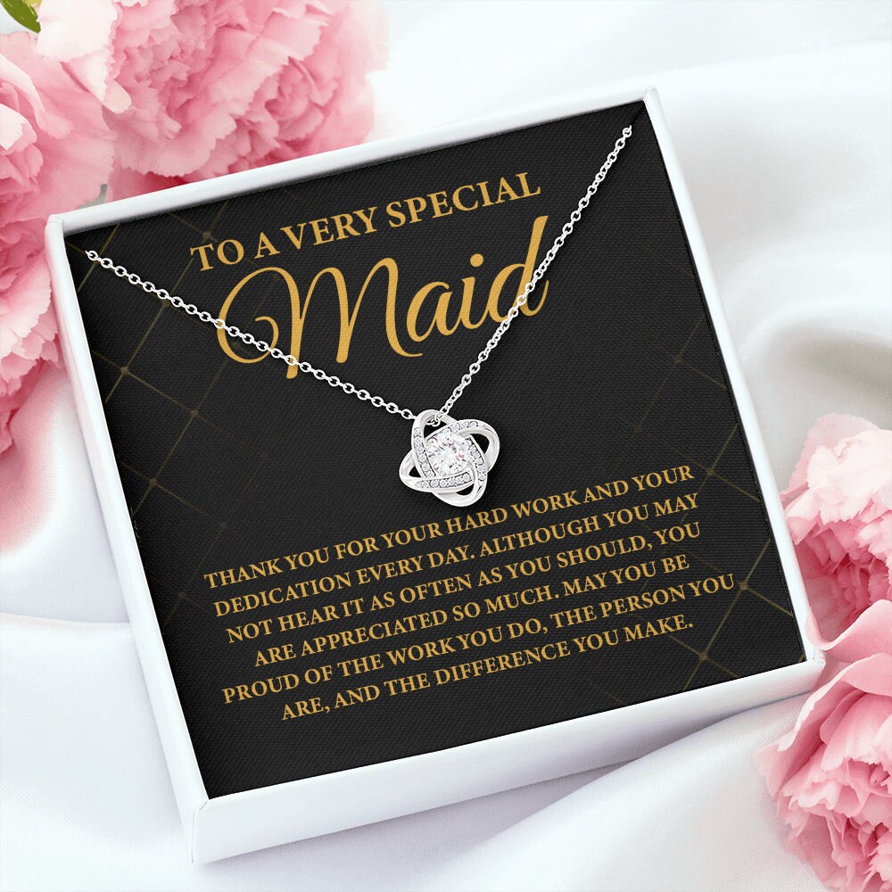 To A Very Special Maid Necklace, Thank You Gift For Maid, Leaving Gift For Maid, Maid Appreciation Necklace