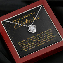 Load image into Gallery viewer, To A Very Special Electrician Necklace, Electrician&#39;s Wife Gift, Electrician Leaving Job
