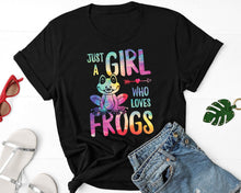 Load image into Gallery viewer, Just A Girl Who Loves Frogs Shirt, Frog Lover Shirt, Frog Girl Shirt, Frog Lover Gift, Amphibian Frog Shirt
