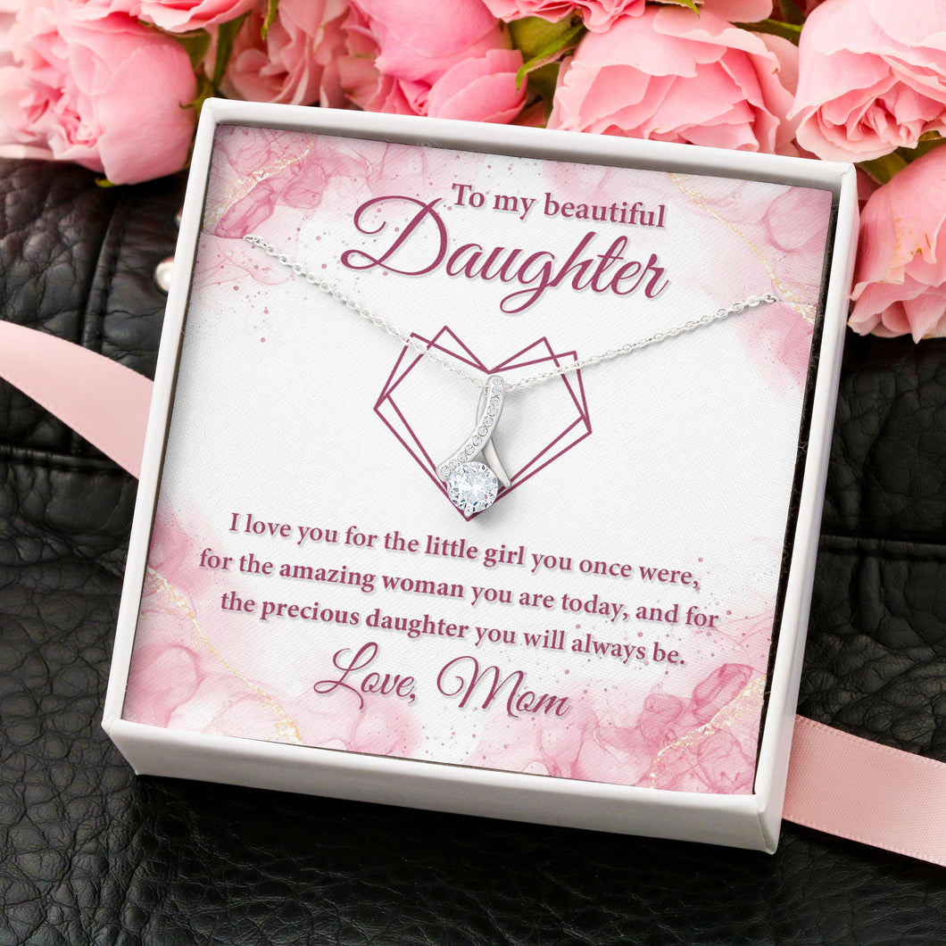 To My Daughter Love Mom, To Our Daughter Necklace, Daughter Gift, Pendant Necklace Daughter Gift