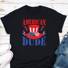 Load image into Gallery viewer, American Dude Toddler Shirt, 4th Of July Shirt For Kids, 4th Of July Shirt, Memorial Day Shirt
