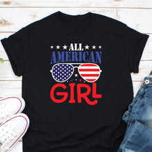 Load image into Gallery viewer, All American Girl Kids Shirt, Independence Day Shirt, 4th Of July Shirt For Kids
