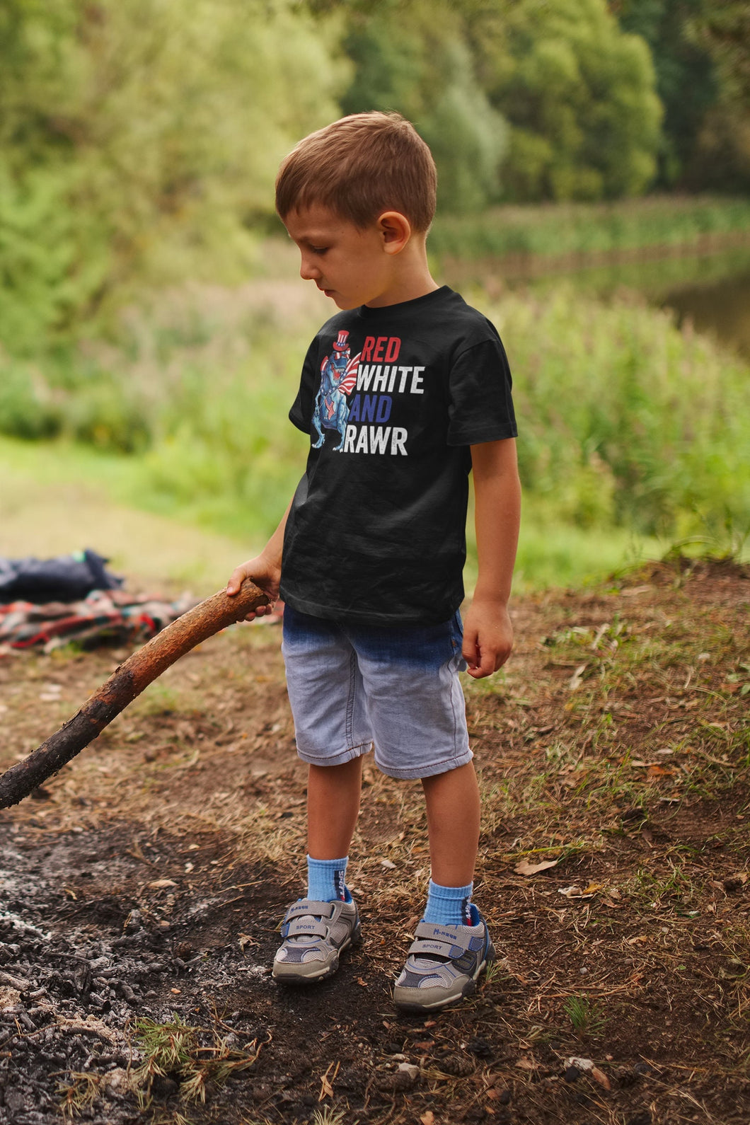 Red White And Rawr Shirt, 4th Of July Dinosaur Shirt, Kids Patriotic Shirt, USA Freedom Shirt