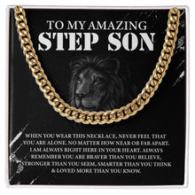 Load image into Gallery viewer, To My Amazing Step Son Necklace, Gift For Stepson On Adoption, Stepson Birthday Gift, Bonus Son Necklace Gift
