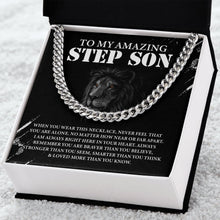 Load image into Gallery viewer, To My Amazing Step Son Necklace, Gift For Stepson On Adoption, Stepson Birthday Gift, Bonus Son Necklace Gift
