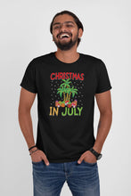 Load image into Gallery viewer, Christmas In July Shirt, Palm Tree Summer Vacation Shirt, Hello Summer Shirt, Summer Santa Shirt
