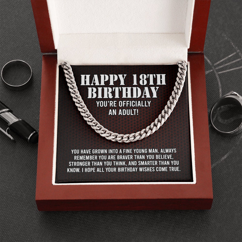 Happy 18th Birthday You're Officially An Adult Necklace, 18 Year Old Gift, 18 Birthday Gift