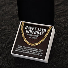 Load image into Gallery viewer, Happy 18th Birthday You&#39;re Officially An Adult Necklace, Friend 18th Birthday,18 Birthday Gift
