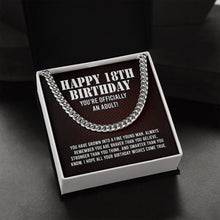 Load image into Gallery viewer, Happy 18th Birthday You&#39;re Officially An Adult Necklace, 18 Year Old Gift, 18 Birthday Gift
