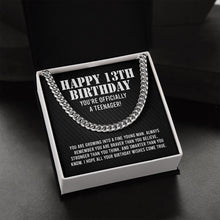 Load image into Gallery viewer, Happy 13th Birthday You&#39;re Officially A Teenager Necklace, 13th Birthday Gift
