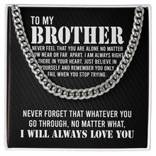 Load image into Gallery viewer, To My Brother Necklace, Best Gift For Brother From Sister, To My Big Brother Necklace
