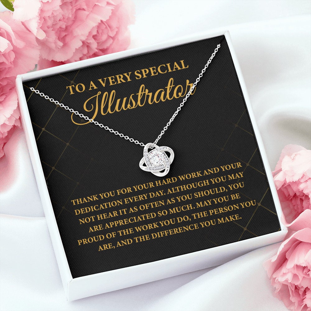 To A Very Special Illustrator Necklace, Illustrator Gift, Best Illustrator Ever, Illustrator Appreciation