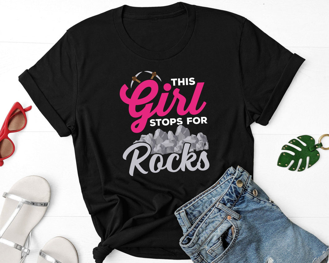 This Girl Stops For Rocks Shirt, Rock Collector Shirt, Geode Hunter Shirt, Geology Enthusiast Shirt