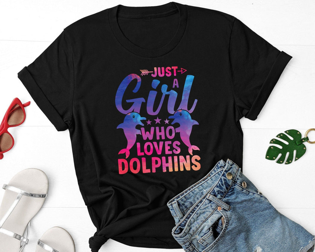 Just A Girl Who Loves Dolphins Shirt, Dolphin Lover Shirt, Dolphin Girl Shirt, Dolphin Owner Shirt
