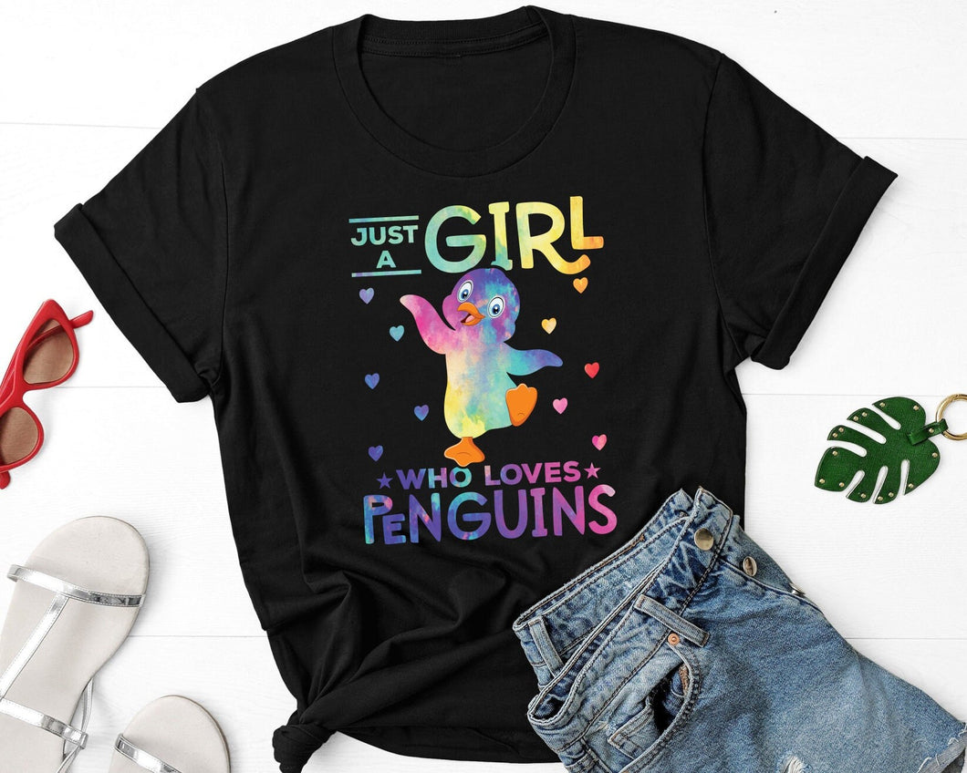Just A Girl Who Loves Penguins shirt, Penguin Lover Shirt, Penguin Girl Shirt, I Love Penguin Shirt