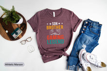 Load image into Gallery viewer, Son Brother Gaming Legend Shirt, Gaming Shirt, Video Gamer Shirt, Games Lover Shirt, Gaming Player Shirt
