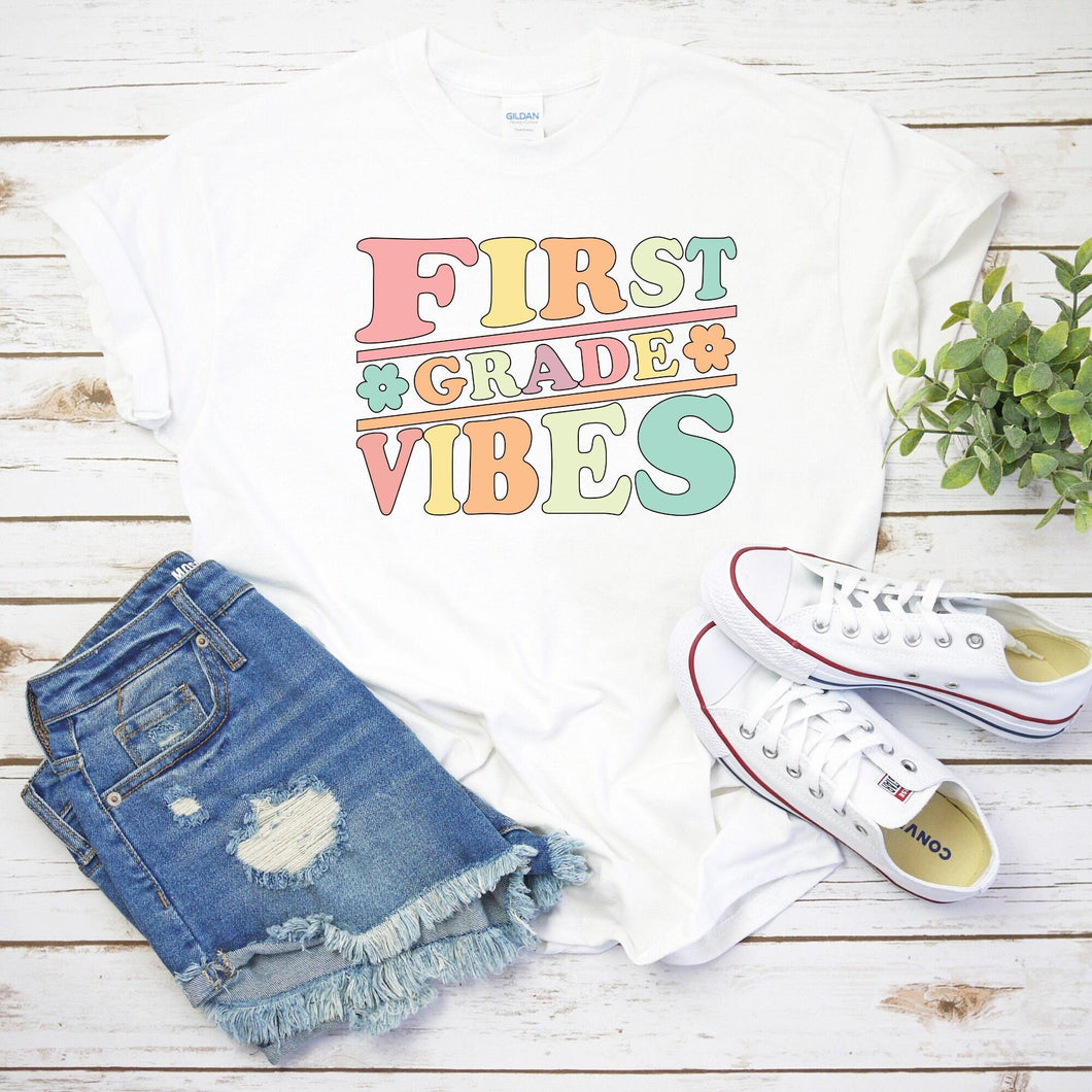 First Grade Vibes Shirt, Back To School Shirt, First Day Of School Shirt, First Grade Crew Shirt